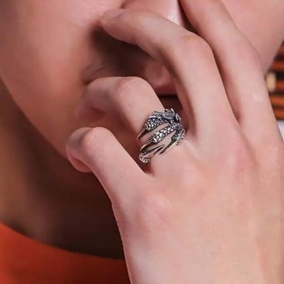 Dragon Demon Claw Ring 925 Silver Adjustable Halloween Cosplay Birthday NEW - Picture 7 of 7